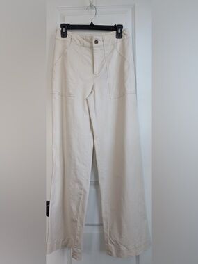 Nili Lotan x Target Khaki Wide Leg High Rise Pants Cream Size 2